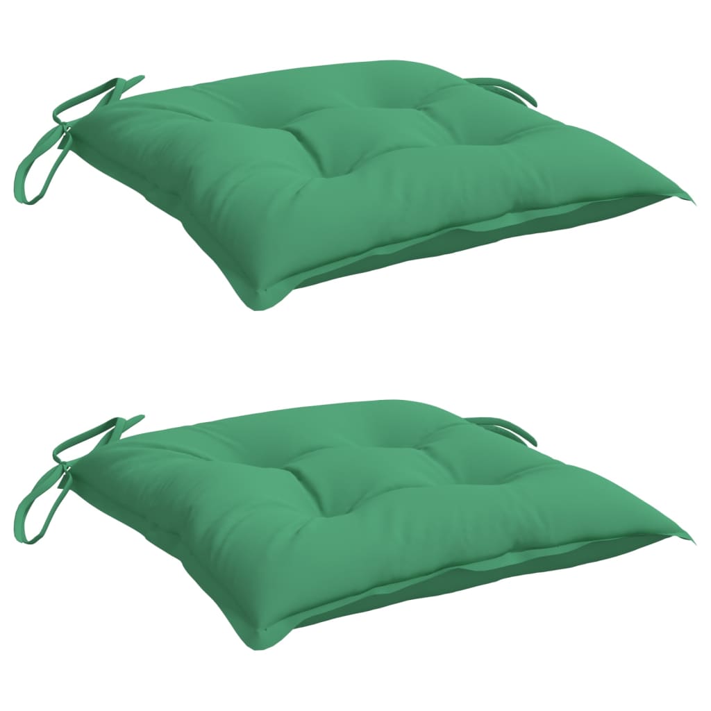 vidaXL Chair Cushions 2 pcs Green 15.7"x15.7"x2.8" Oxford Fabric