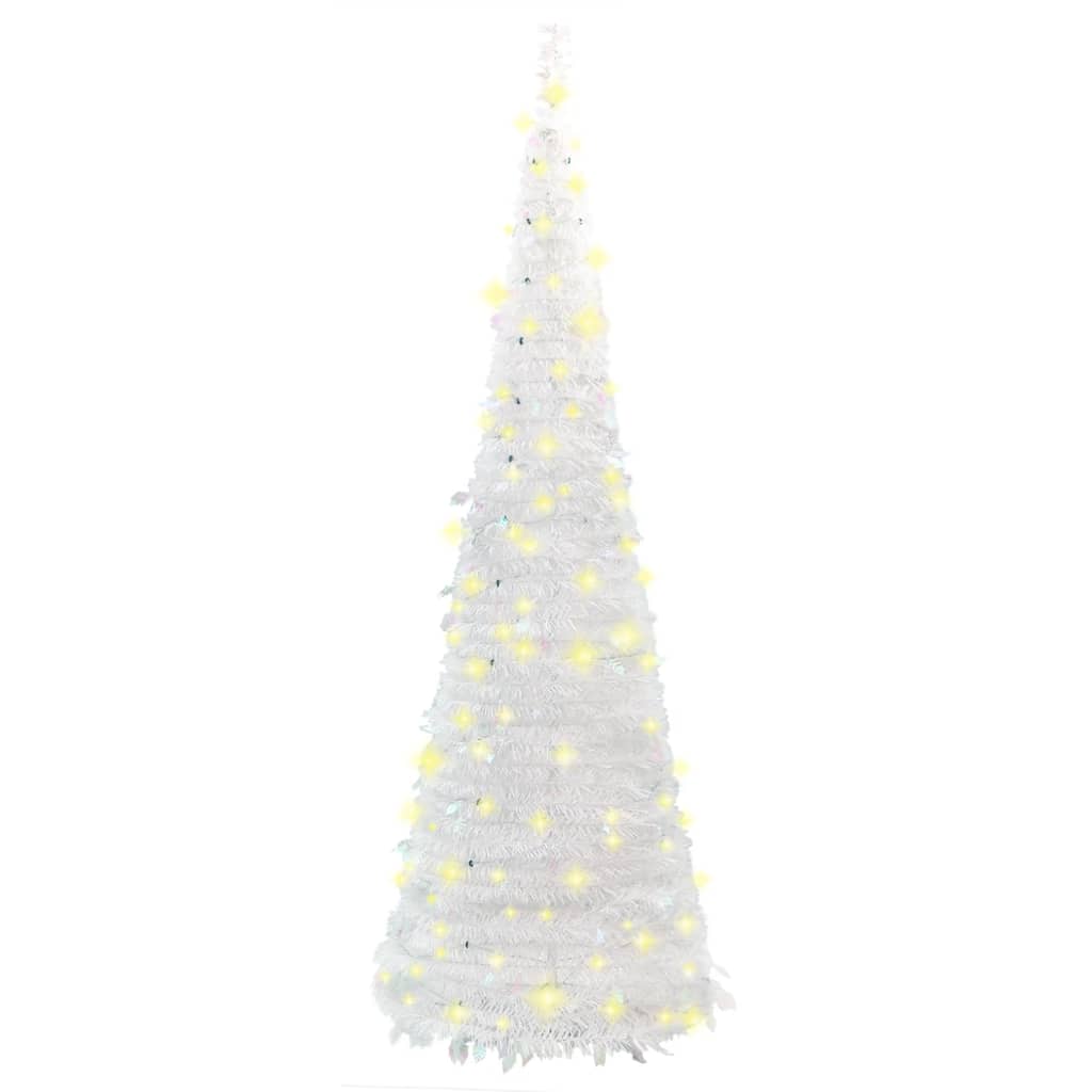 vidaXL Artificial Christmas Tree Pop-up 100 LEDs White 59.1"