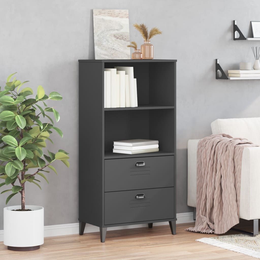 vidaXL Bookcase VIKEN Anthracite Gray 23.6"x13.8"x48.4" Engineered Wood