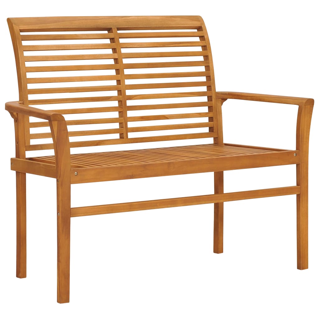 vidaXL Patio Bench with Red Cushion 44.1" Solid Teak Wood