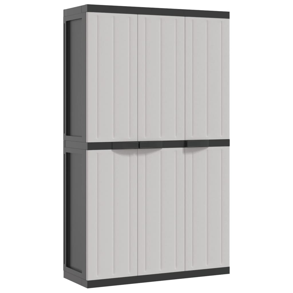 vidaXL Outdoor Storage Cabinet Gray and Black 38.2"x14.6"x65" PP