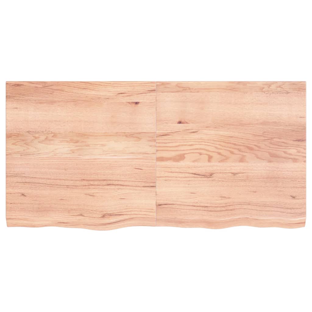 vidaXL Wall Shelf Light Brown 47.2"x23.6"x(0.8"-1.6") Treated Solid Wood Oak