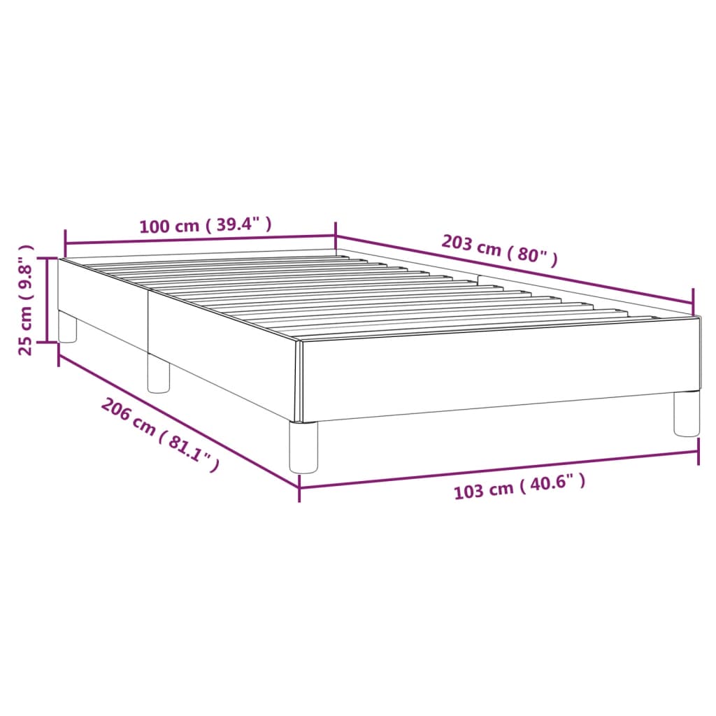 vidaXL Bed Frame White 39.4"x79.9" Twin XL Faux Leather