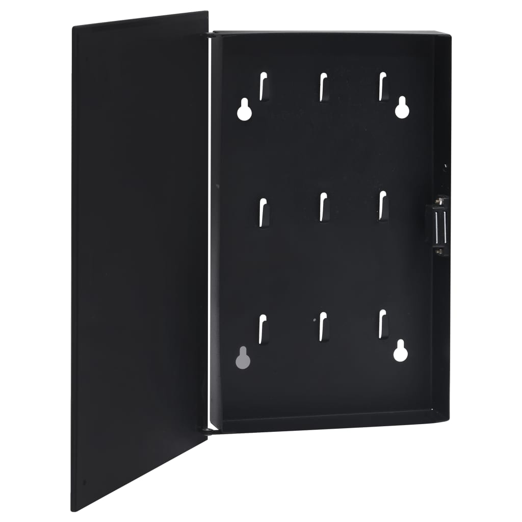 vidaXL Key Box with Magnetic Board Black 11.8"x7.9"x1.6"