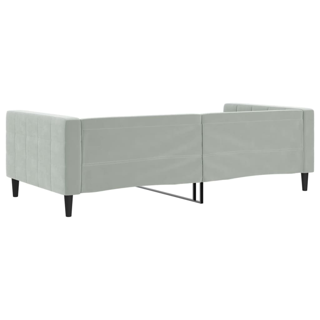 vidaXL Day Bed Light Gray 39.4"x74.8" Twin Velvet