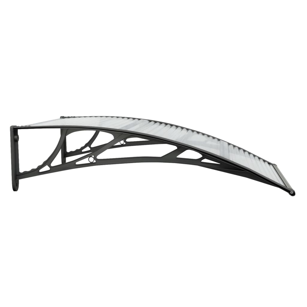 vidaXL Door Canopy Black and Transparent 39.4"x29.5" Polycarbonate