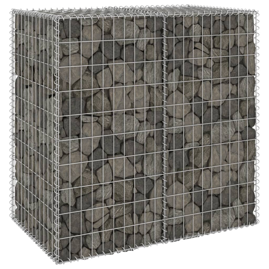 vidaXL Gabion Wall with Covers Galvanized Steel 39.4"x23.6"x39.4"