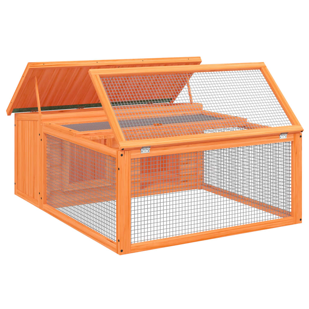 vidaXL Rabbit Hutch Brown 46.3"x38.2"x18.7" Solid Wood Pine