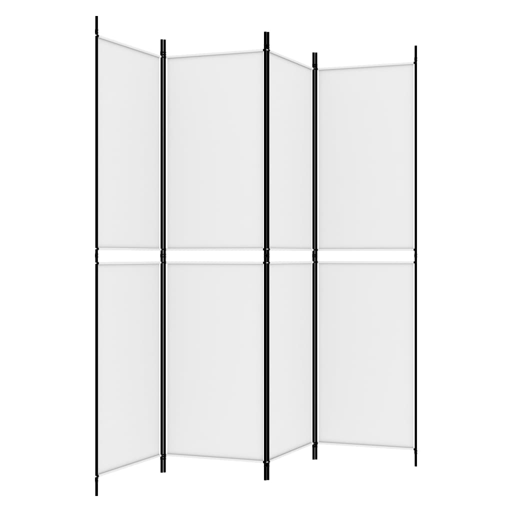 vidaXL 4-Panel Room Divider White 78.7"x78.7" Fabric