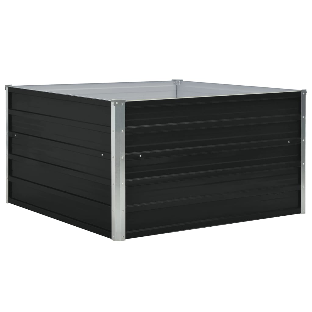 vidaXL Raised Garden Bed 39.4"x39.4"x17.7" Galvanized Steel Anthracite