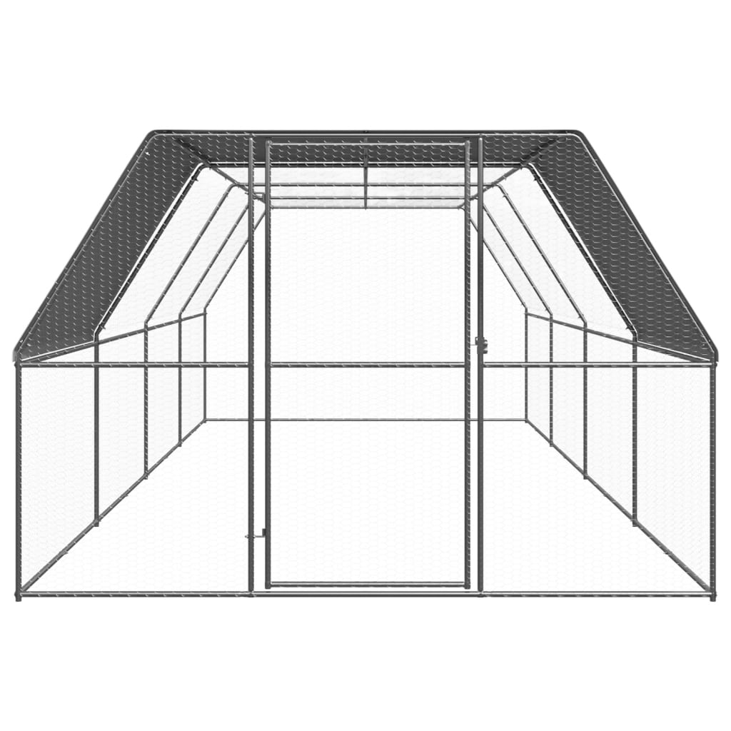 vidaXL Outdoor Chicken Cage 9.8'x26.2'x6.6' Galvanized Steel