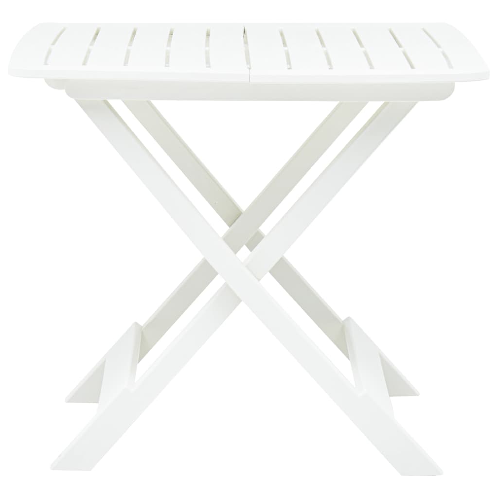 vidaXL Folding Patio Table White 31.1"x28.3"x27.6" Plastic