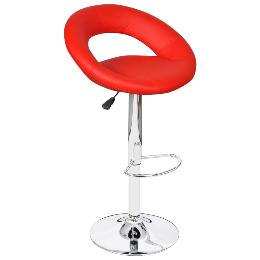 vidaXL Bar Stools 2 pcs Red Faux Leather