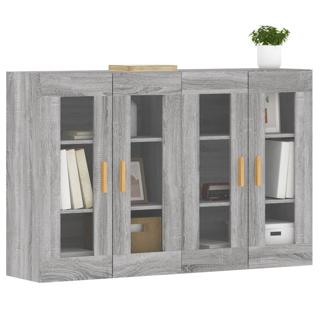 vidaXL Wall Mounted Cabinets 2 pcs Gray Sonoma Engineered Wood