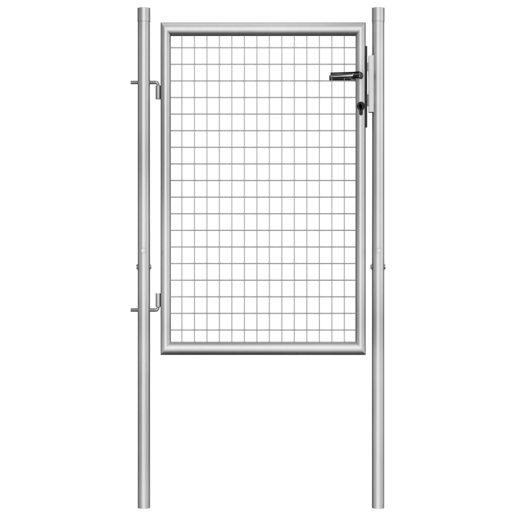 vidaXL Garden Gate Galvanized Steel 41.3"x59.1" Silver