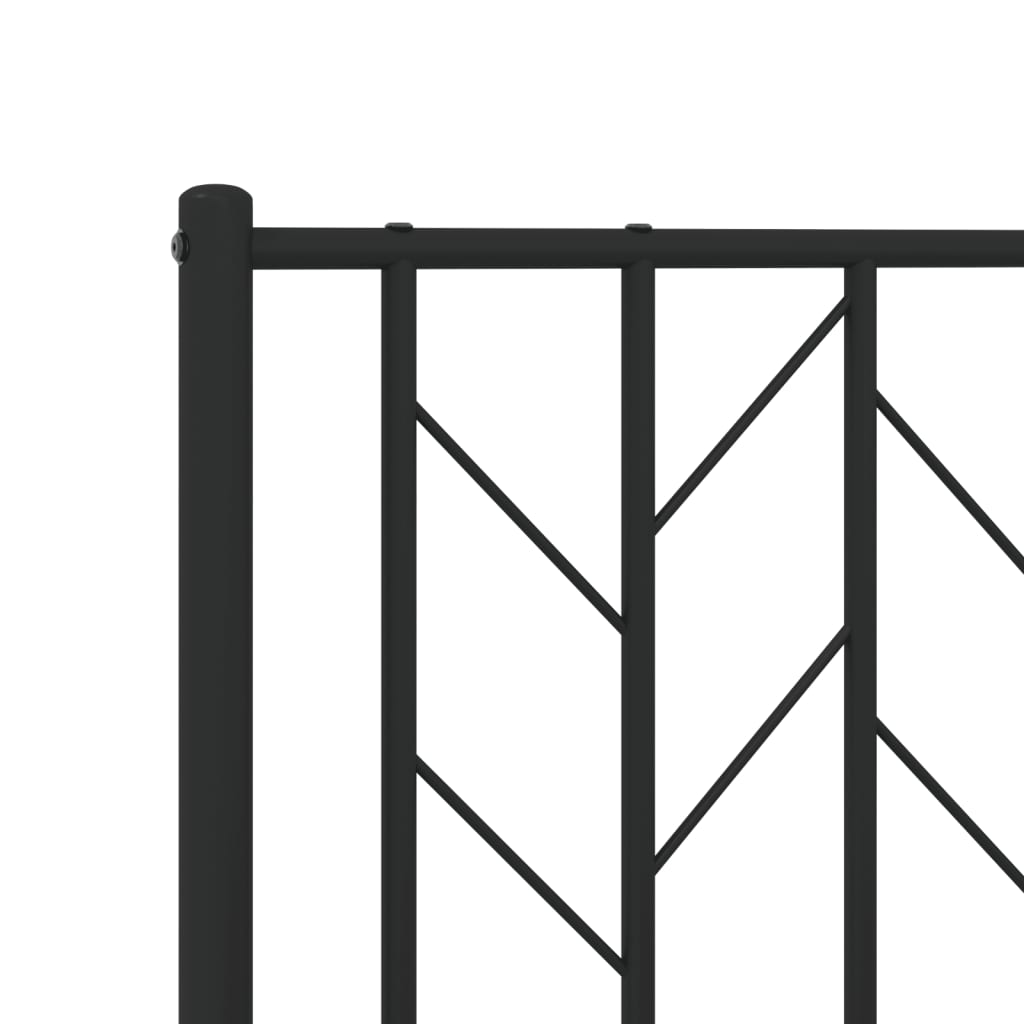 vidaXL Metal Bed Frame without Mattress with Footboard Black 76"x79.9"