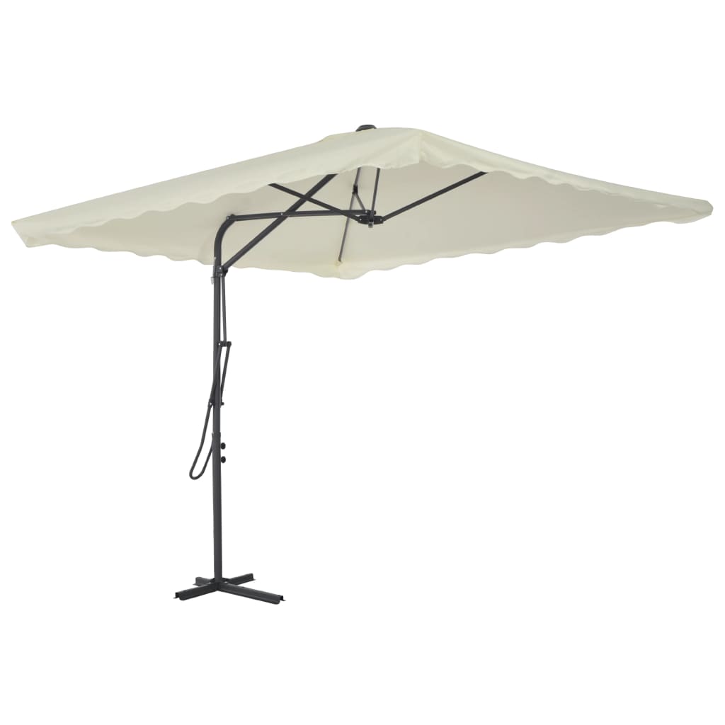 vidaXL Garden Parasol with Steel Pole 98.4"x98.4" Sand