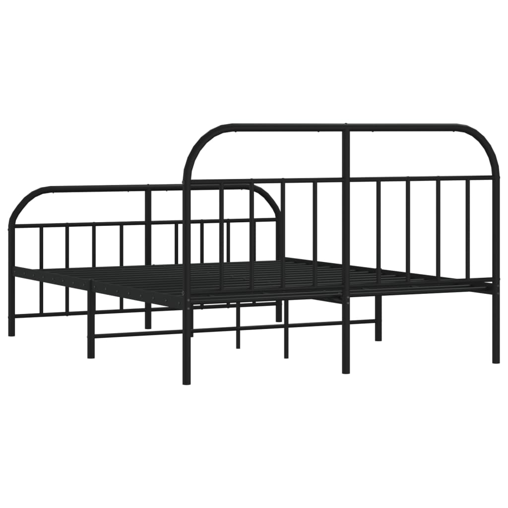 vidaXL Metal Bed Frame with Headboard&Footboard Black 72"x83.9" California King