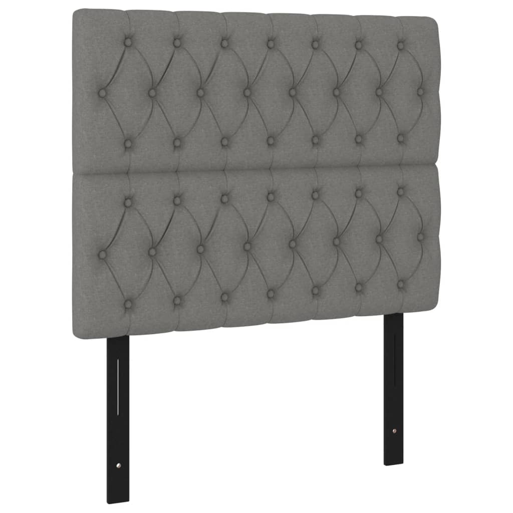 vidaXL LED Headboard Dark Gray 39.4"x2.8"x46.5"/50.4" Fabric