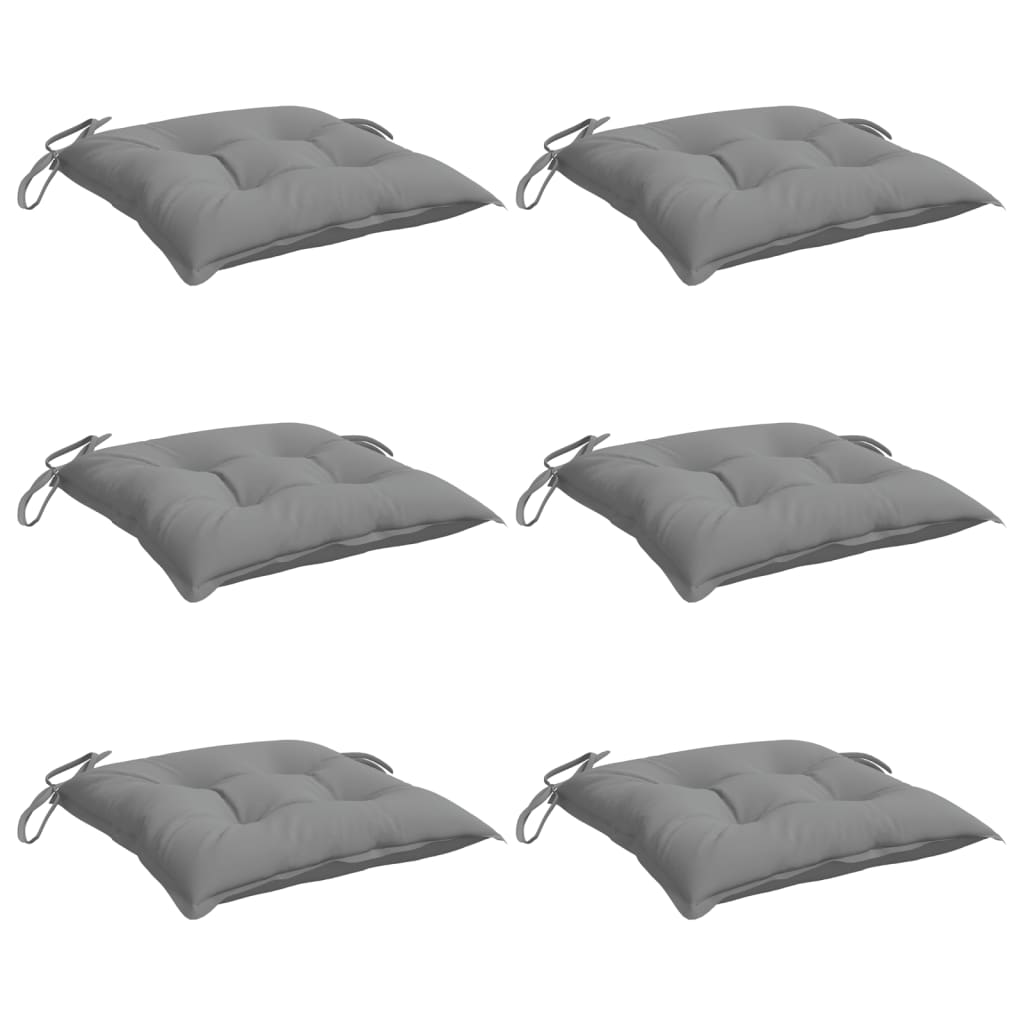 vidaXL Chair Cushions 6 pcs Gray 15.7"x15.7"x2.8" Oxford Fabric