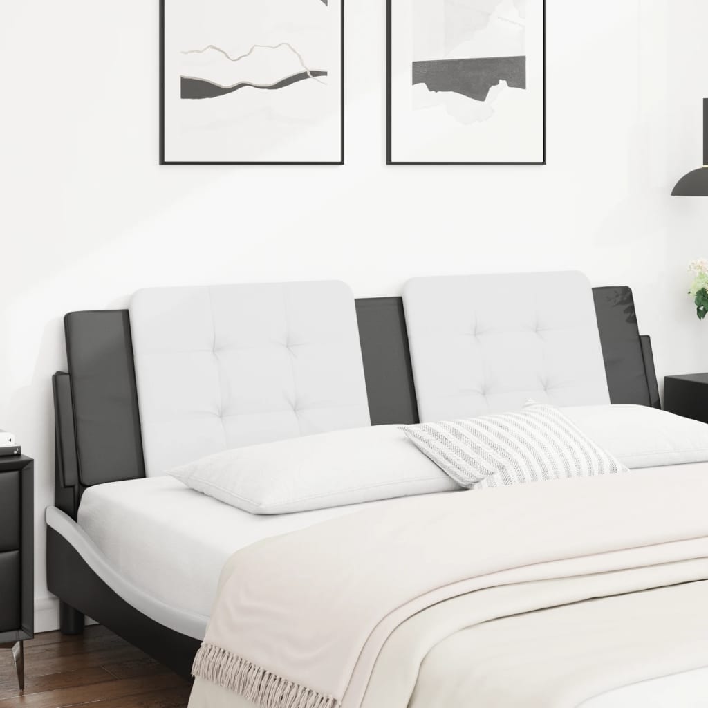 vidaXL Headboard Cushion White and Black 72" Faux Leather