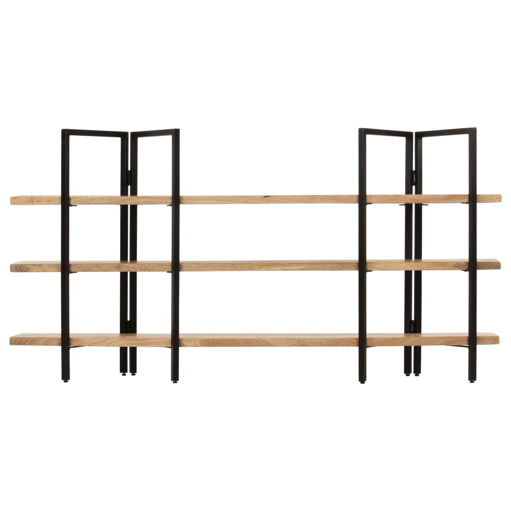 vidaXL 3-Tier Bookcase 63"x12.2"x31.5" Solid Mango Wood