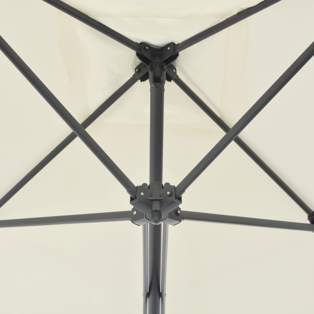 vidaXL Garden Parasol with Steel Pole 98.4"x98.4" Sand