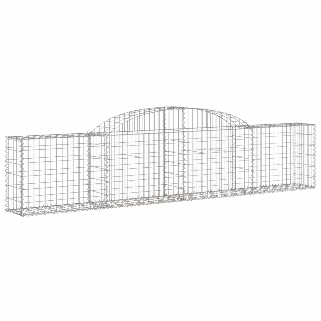 vidaXL Arched Gabion Baskets 9 pcs 118.1"x11.8"x23.6"/31.5" Galvanized Iron