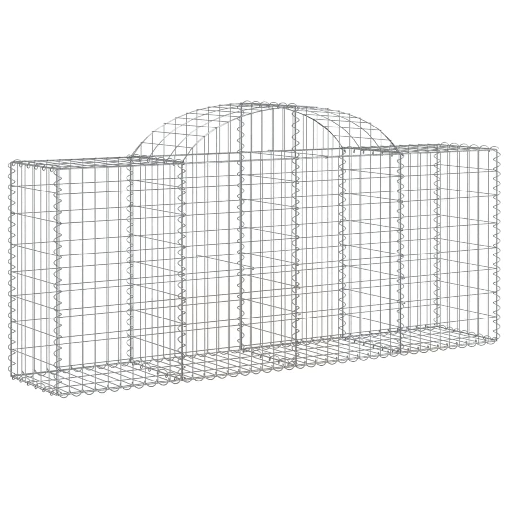 vidaXL Arched Gabion Baskets 11 pcs 78.7"x19.7"x31.5"/39.4" Galvanized Iron