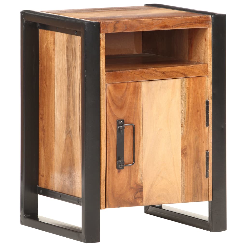 vidaXL Bedside Cabinet 15.7"x13.8"x21.7" Solid Acacia Wood