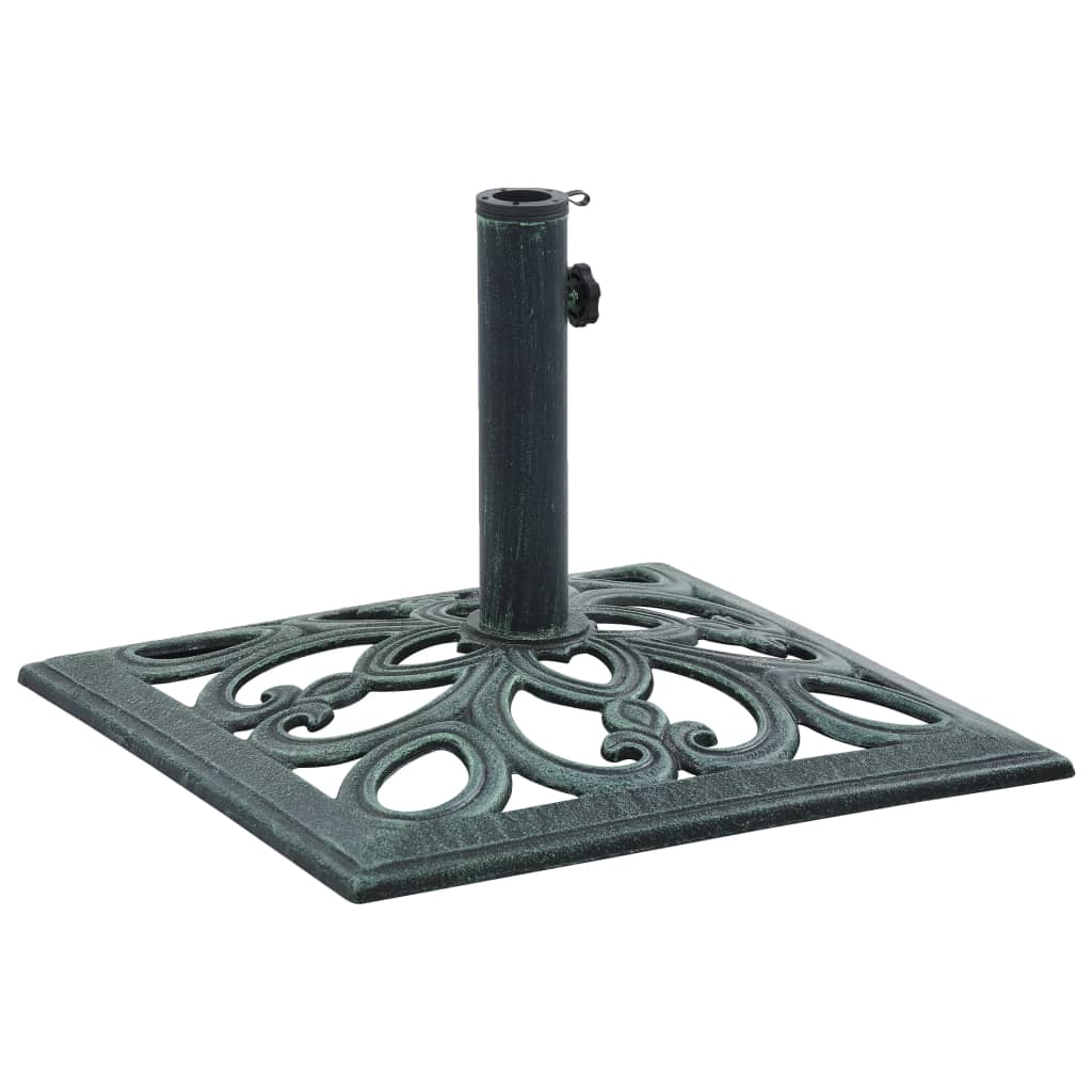 vidaXL Umbrella Base Green 26.5 lbs 19.3" Cast Iron