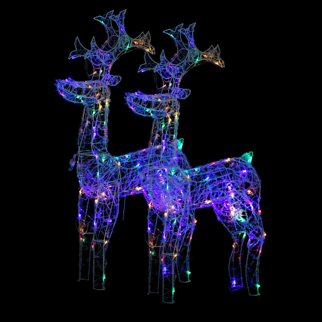 vidaXL Reindeer Christmas Decorations 2 pcs 23.6"x6.3"x39.4" Acrylic