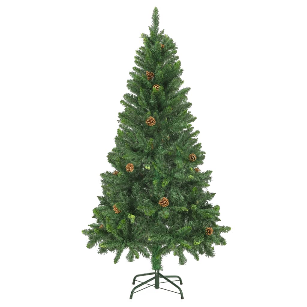 vidaXL Artificial Christmas Tree with Pine Cones Green 5 ft