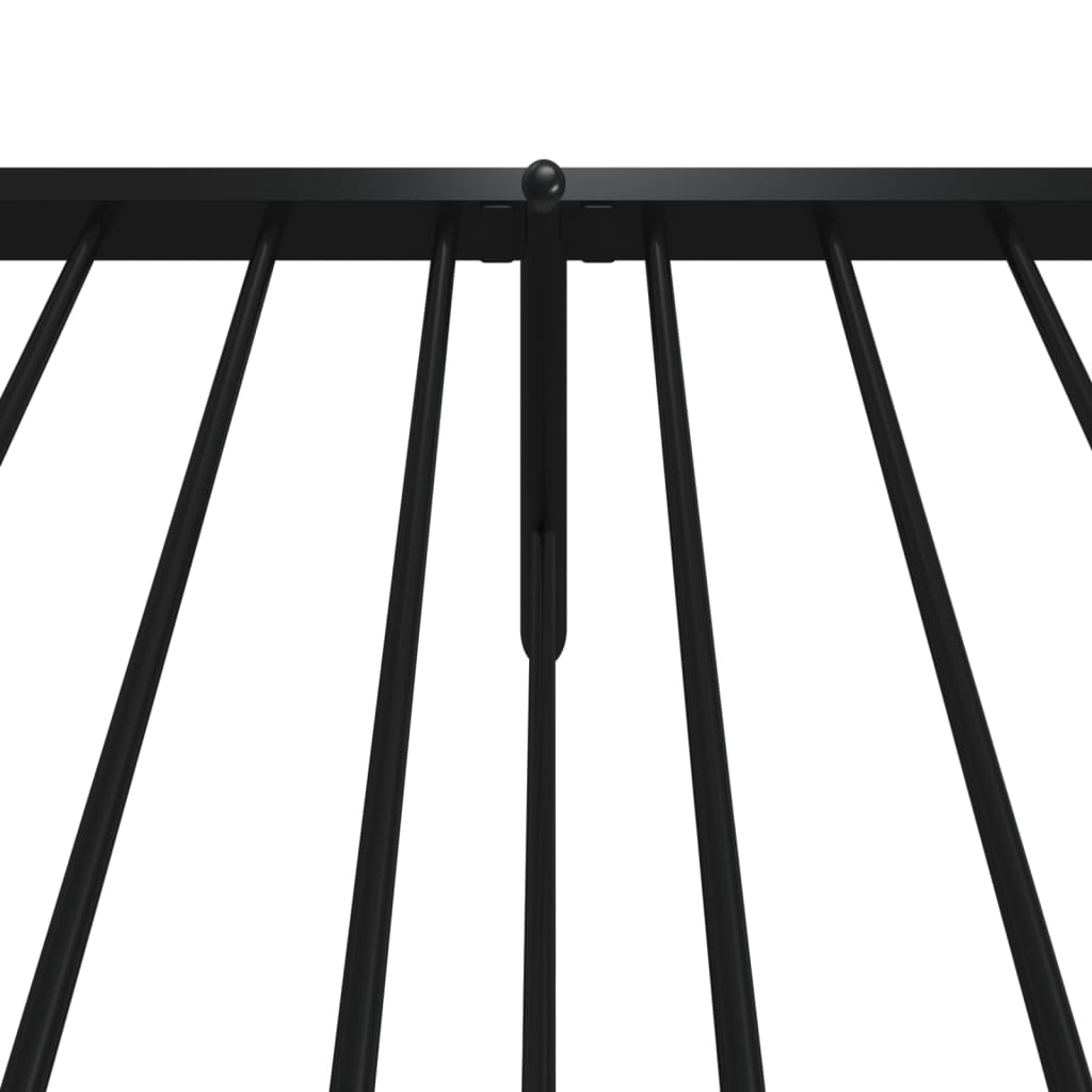 vidaXL Metal Bed Frame without Mattress with Footboard Black 39.4"x74.8"