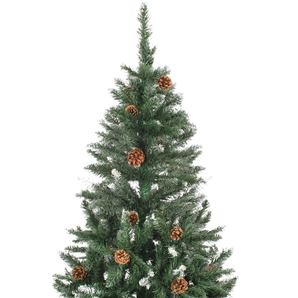 vidaXL Artificial Christmas Tree with Pine Cones and White Glitter 6 ft