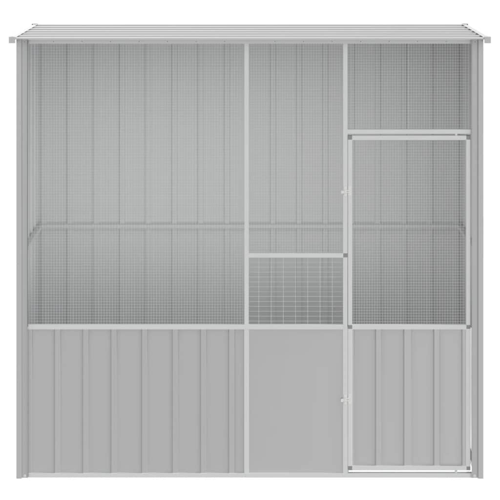 vidaXL Bird Cage Gray 84.6"x30.7"x78.7" Galvanized Steel