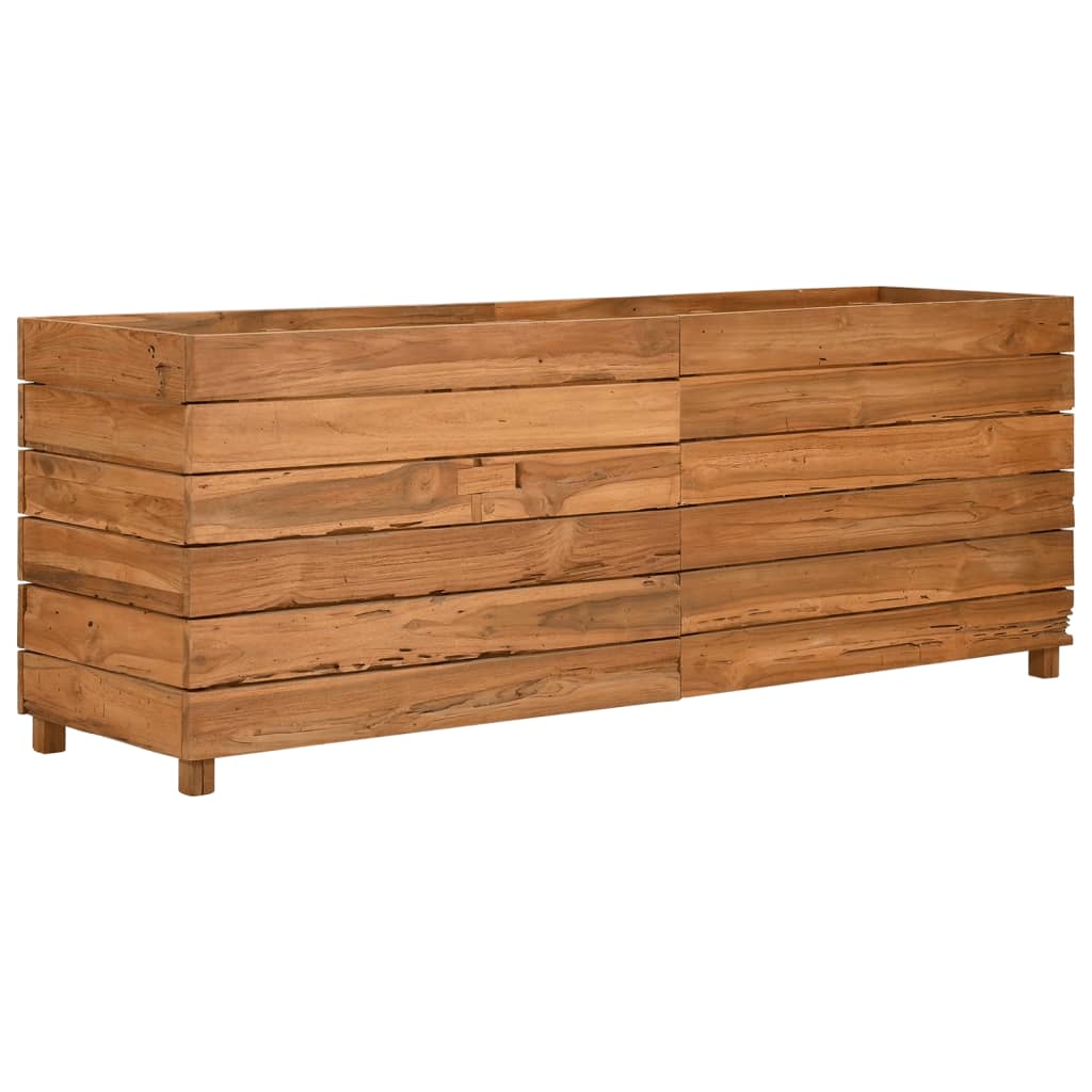 vidaXL Raised Bed 59.1"x15.7"x21.7" Recycled Teak Wood and Steel