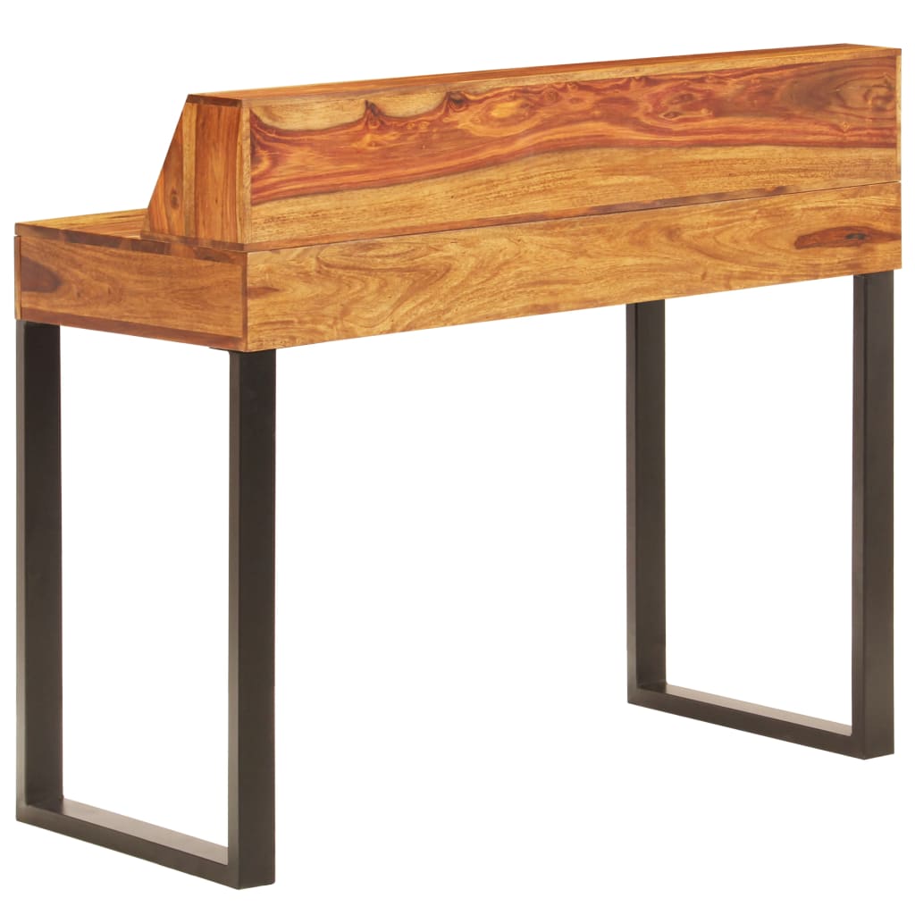 vidaXL Desk 43.3"x19.7"x37" Solid Sheesham Wood and Steel