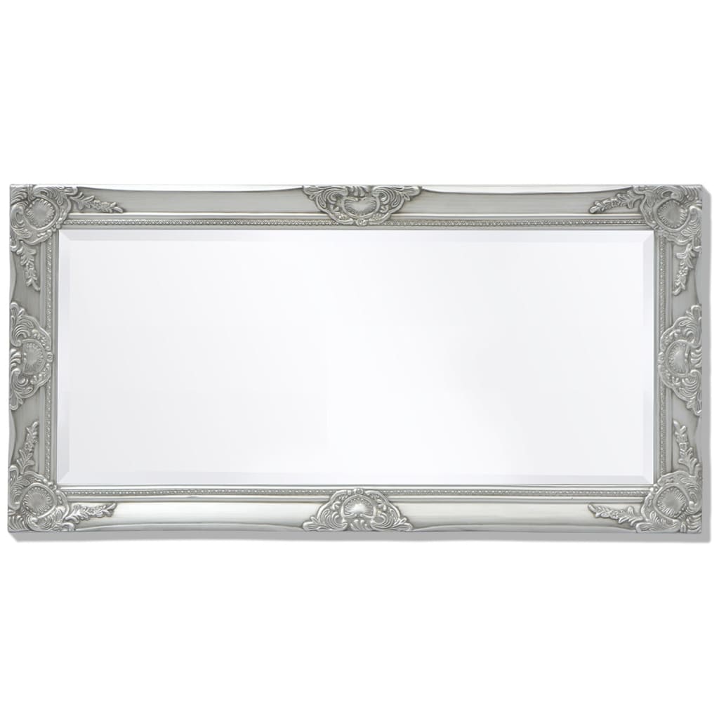 vidaXL Wall Mirror Baroque Style 39.4"x19.7" Silver