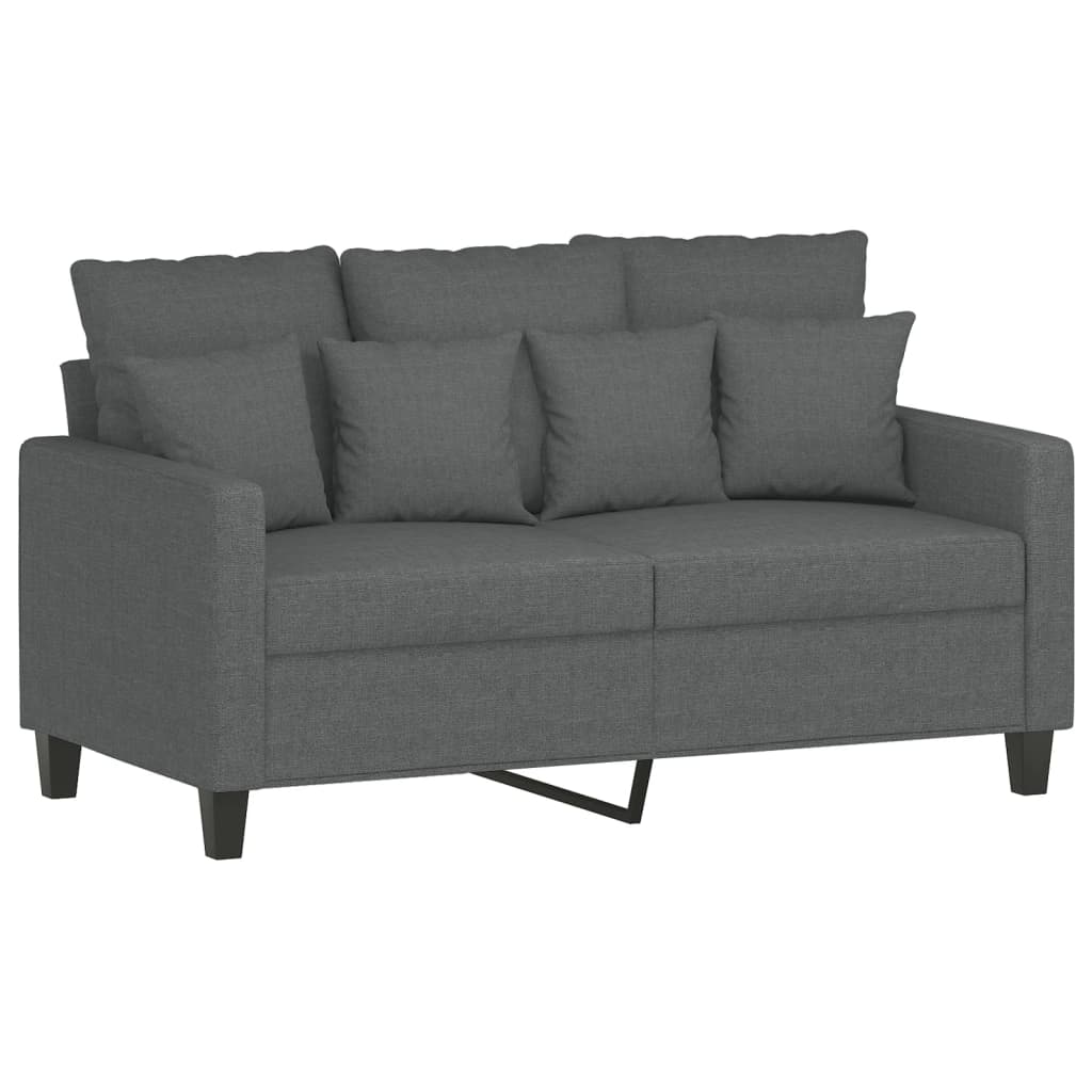 vidaXL 3 Piece Sofa Set with Pillows Dark Gray Fabric