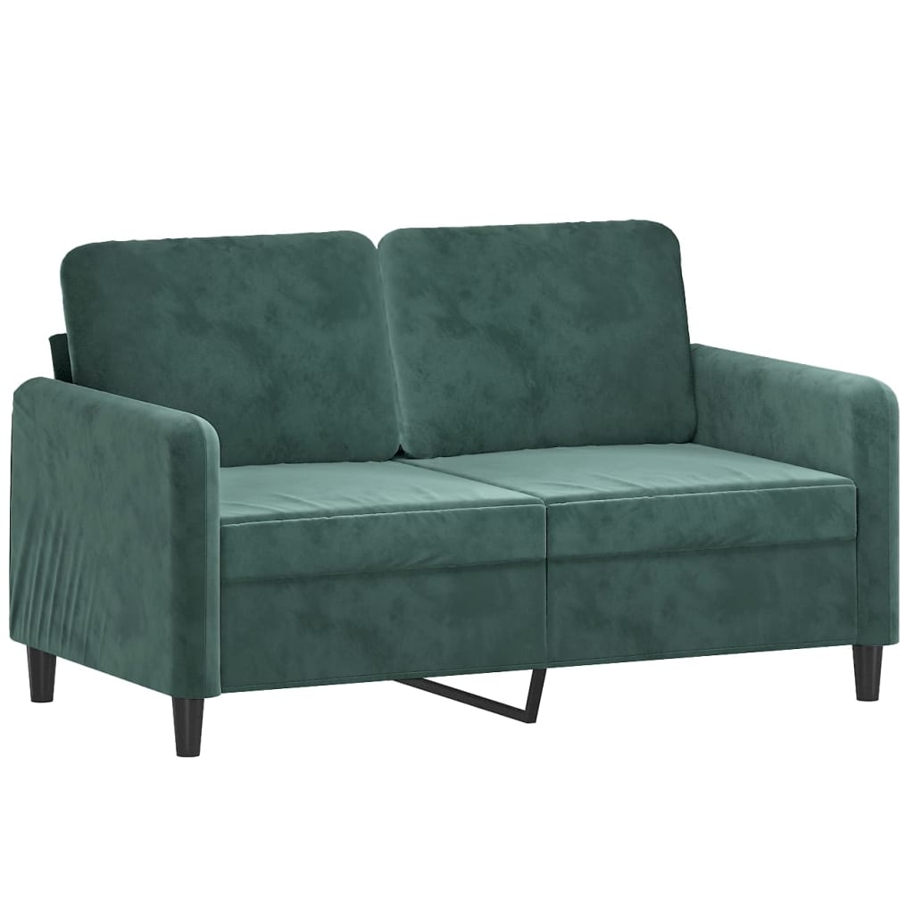 vidaXL 2-Seater Sofa Dark Green 47.2" Velvet