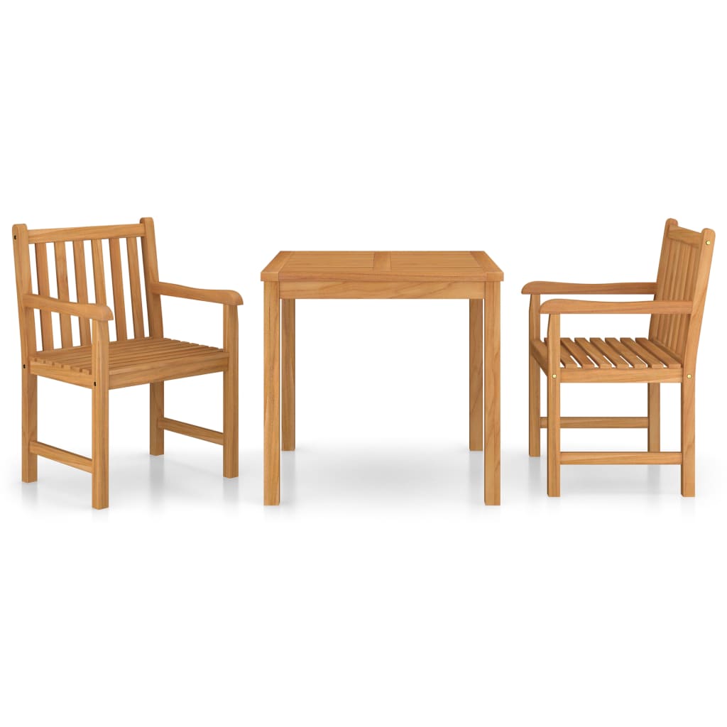 vidaXL 3 Piece Patio Dining Set Solid Teak Wood