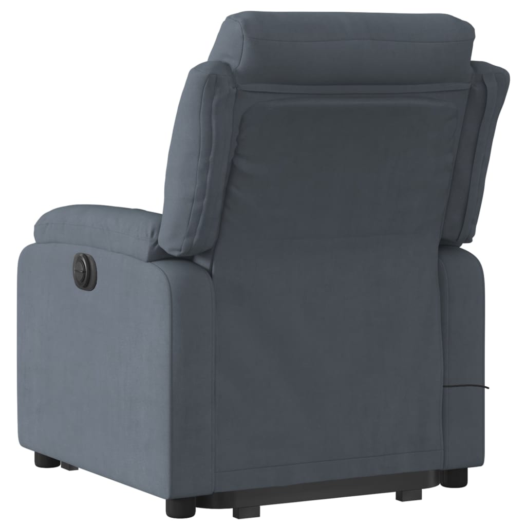 vidaXL Electric Stand up Massage Recliner Chair Dark Gray Velvet