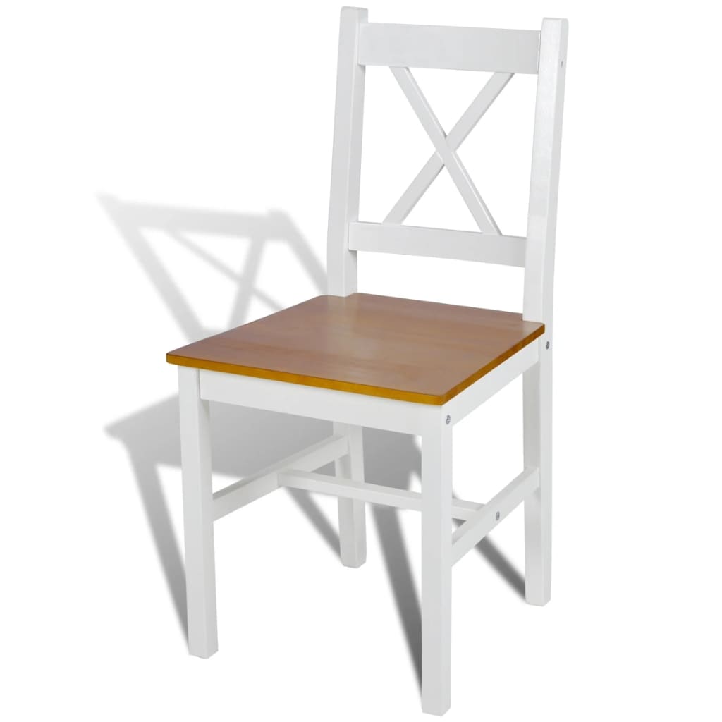 vidaXL Dining Chairs 6 pcs White Pinewood