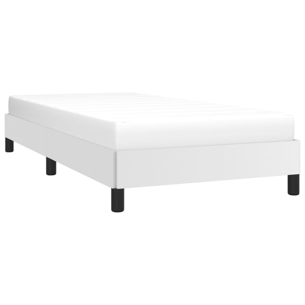 vidaXL Bed Frame White 39.4"x79.9" Twin XL Faux Leather