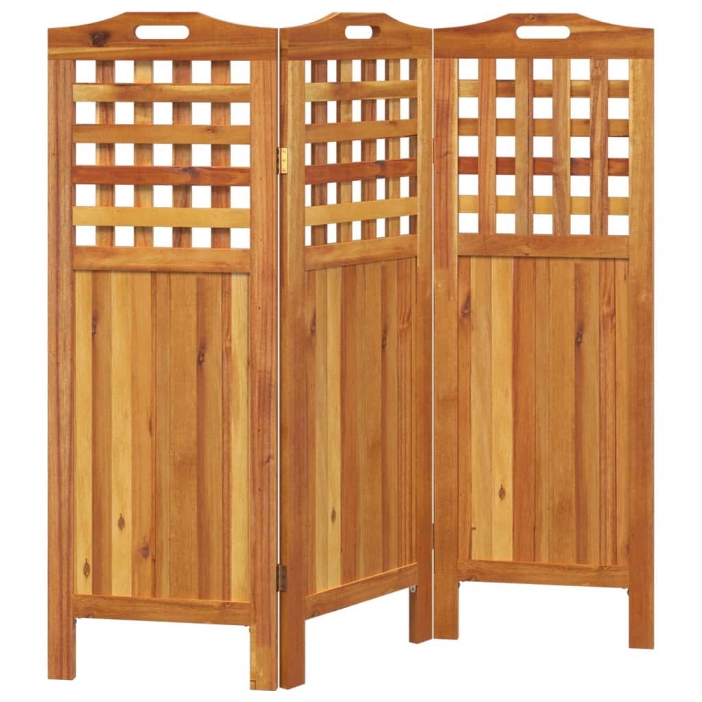 vidaXL 3-Panel Room Divider 47.8"x0.8"x45.3" Solid Wood Acacia