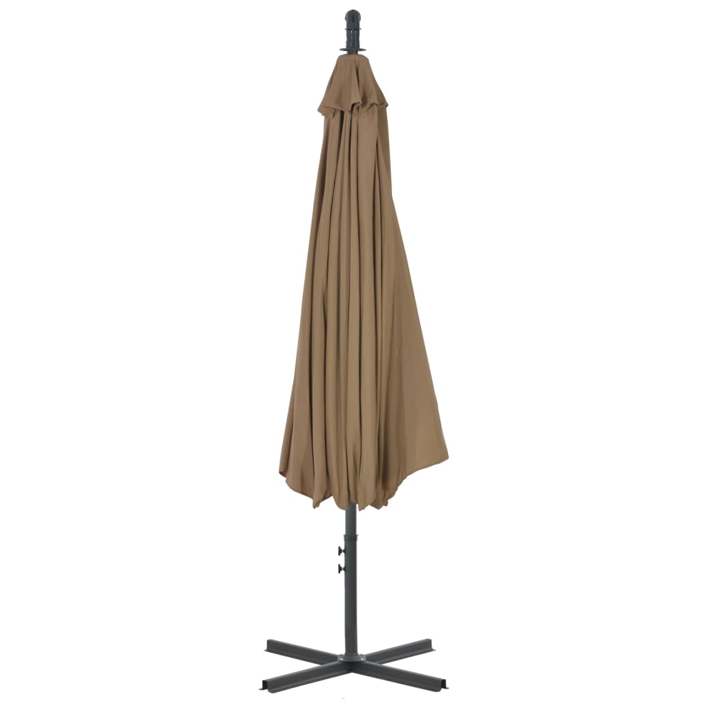 vidaXL Cantilever Garden Parasol with Steel Pole 118.1" Taupe