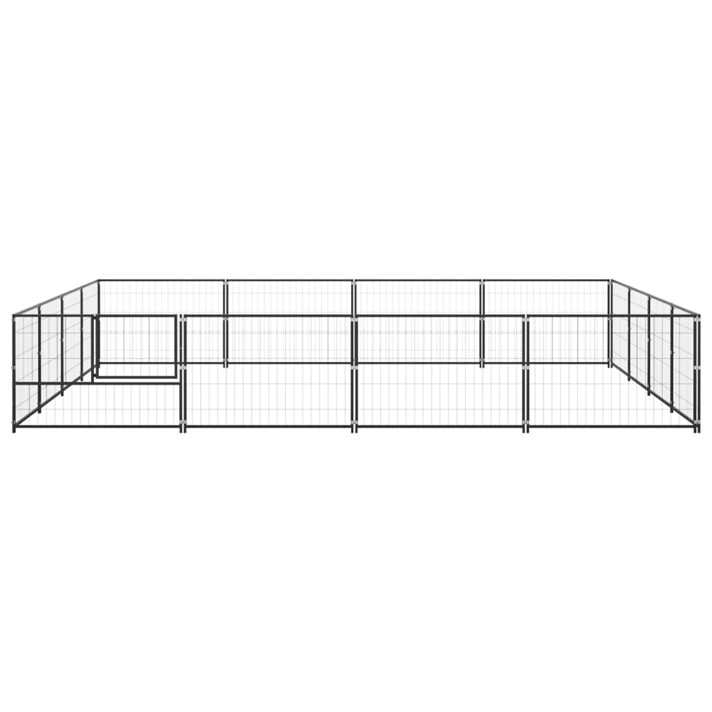 vidaXL Dog Kennel Black 172.2 ft² Steel