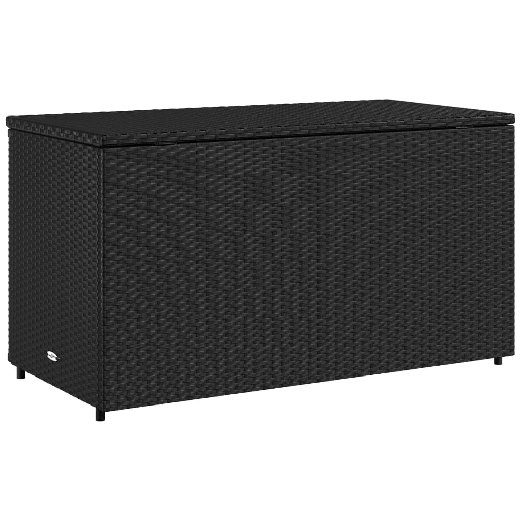 vidaXL Patio Storage Cabinet Black 43.3"x21.7"x23.8" Poly Rattan