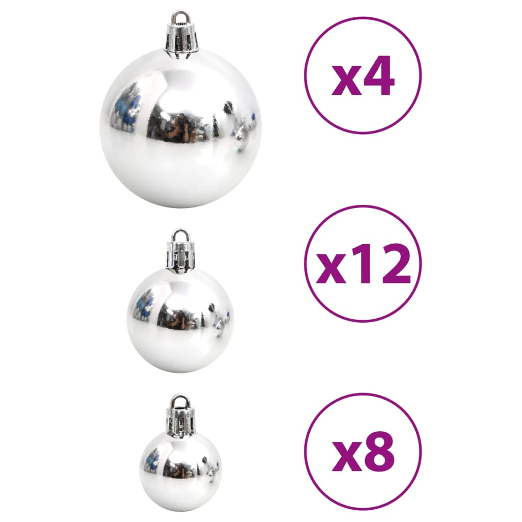 vidaXL Christmas Baubles 100 pcs Blue and Silver 1.2" / 1.6" / 2.4"